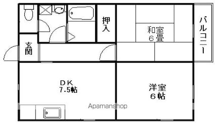 レストハイツ[2DK/44.71m2]の間取図