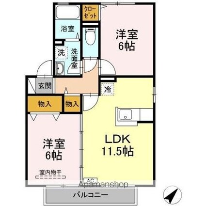 パミドール・ルーチェ　Ｂ棟[2LDK/53.76m2]の間取図