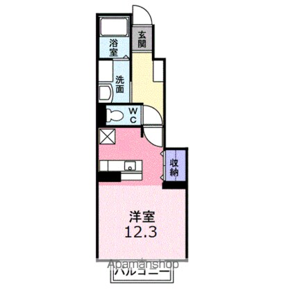 スカイブルー[1R/35.18m2]の間取図