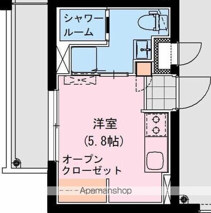 Ｔｈｅ　Ｒｏｃｋ　ＡＰＴ[1R/16.12m2]の間取図
