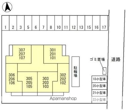 和歌山県和歌山市宇須２丁目[1LDK/41.93m2]の配置図