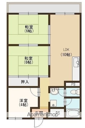 アスシャルマン野洲[3LDK/60m2]の間取図