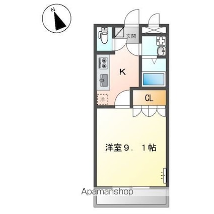 アルファルド[1K/30.96m2]の間取図