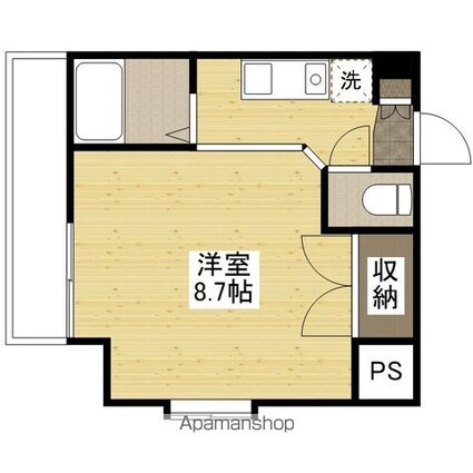 広島県広島市南区京橋町[1R/24.1m2]の間取図