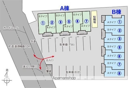 ヴィラ・アンソレイエ高松東[1LDK/48.03m2]の配置図
