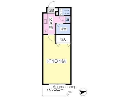 ミッキーロイヤル道後[1K/28.16m2]の間取図