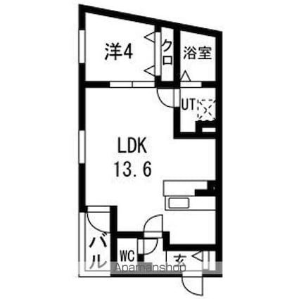 メルヴェイユ大日[1LDK/40.33m2]の間取図