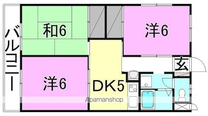 レーベンイケダ土居田Ⅱ[3DK/53.1m2]の間取図