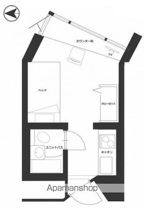 スタジオ明泉[1R/16.72m2]の間取図