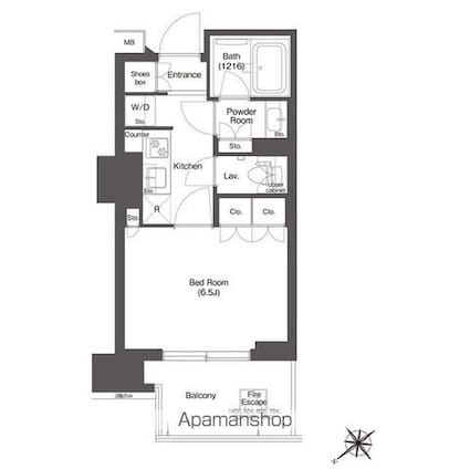 コンフォリア新中野[1K/25.11m2]の間取図