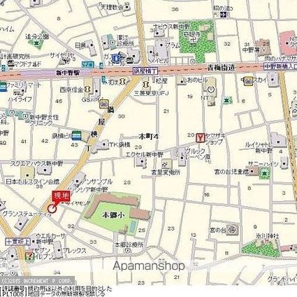 東京都中野区本町４丁目[1K/22.12m2]の配置図