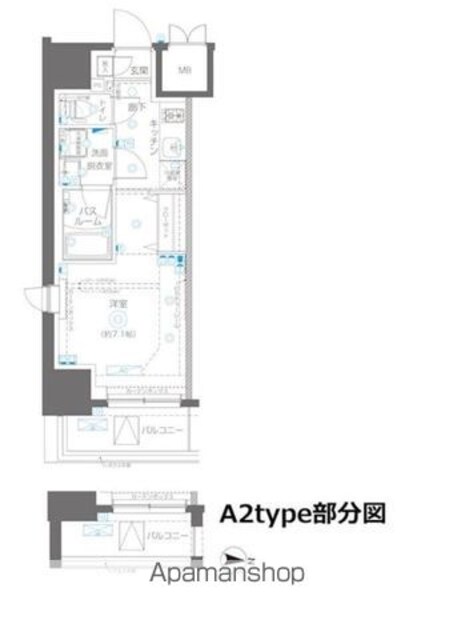 ＺＯＯＭ錦糸町Ｐａｒｋｓｉｄｅ[1K/26.7m2]の間取図