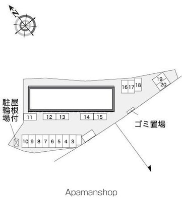 レオパレスＯＣＴ２[1K/28.02m2]の配置図