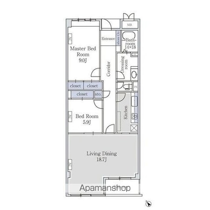 アーバンコート市ヶ谷[2LDK/93.2m2]の間取図