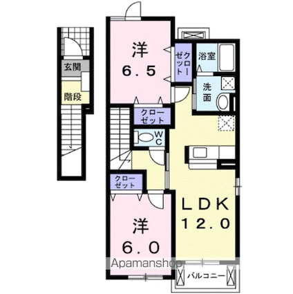 ベル・アルバＡ[2LDK/58.48m2]の間取図