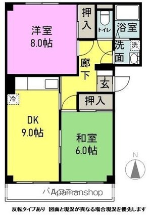 長野県松本市村井町南３丁目[2DK/52m2]の間取図
