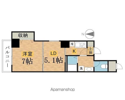 （仮）三崎町プロジェクト[1LDK/34.83m2]の間取図