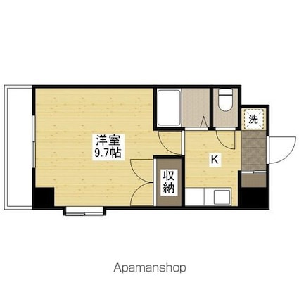 広島県広島市西区大芝３丁目[1K/26.2m2]の間取図