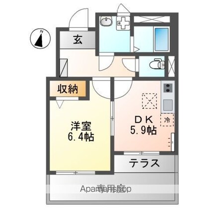 パークテラス・つつじヶ丘[1DK/33.84m2]の間取図