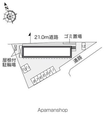 レオパレスプレシア[2DK/39.74m2]の配置図