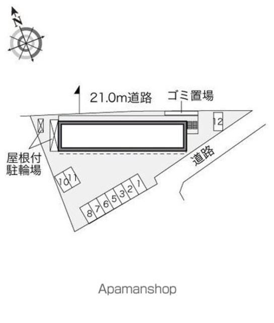 レオパレスプレシア[1K/19.87m2]の配置図