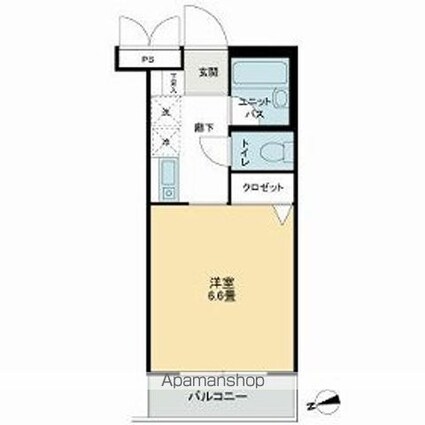 ハイツ南常盤台[1K/20.75m2]の間取図