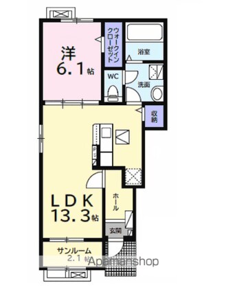 プランドールＡ[1LDK/50.01m2]の間取図