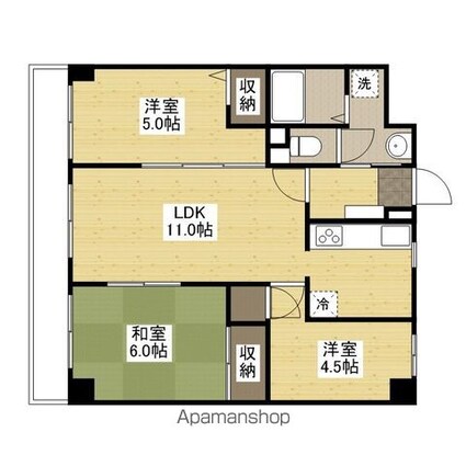 ガーデンＨＡＴＡＮＯ[3LDK/60.43m2]の間取図