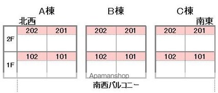 フレグランス高岡[2LDK/56.54m2]の配置図