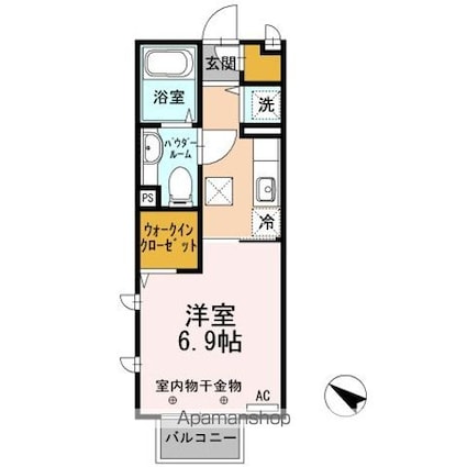 メゾン・ド・プランセス　　[1K/26.62m2]の間取図