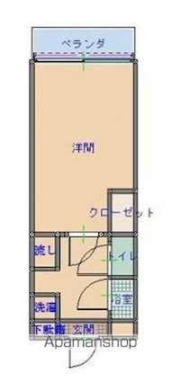 アーバンライフ志度Ⅱ[1K/25m2]の間取図