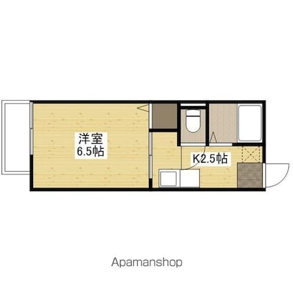 広島県広島市佐伯区五月が丘１丁目[1K/20.5m2]の間取図