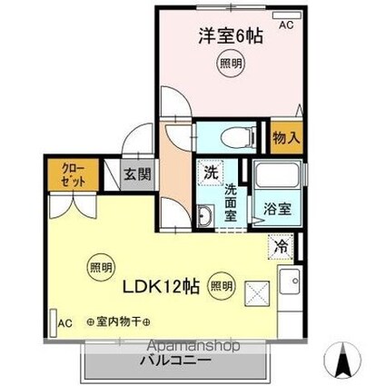 ベルコート　Ｂ棟[1LDK/42.78m2]の間取図