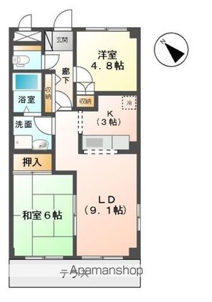ラブリーガーデン[2LDK/50m2]の間取図