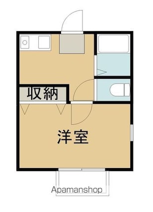 ベルハイム天神[1K/20.66m2]の間取図