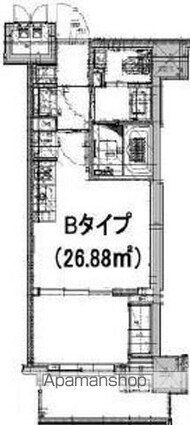 クレストコート押上[1DK/26.88m2]の間取図