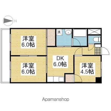 和泉パールハイツ[3DK/56m2]の間取図