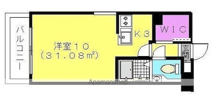 ラ・フルール[1K/31.08m2]の間取図