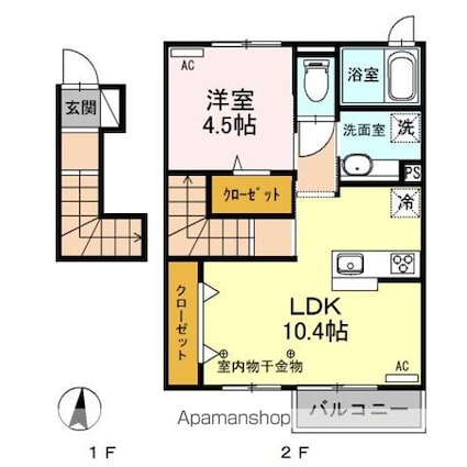 アラン　コート[1LDK/44.66m2]の間取図