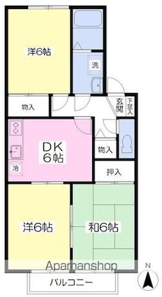 セントラルコート鷹子　Ａ棟[3DK/55.25m2]の間取図
