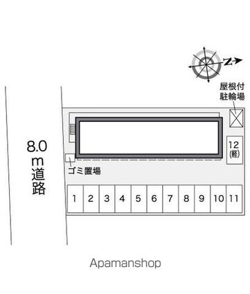 レオパレスおおとり[1K/23.18m2]の配置図