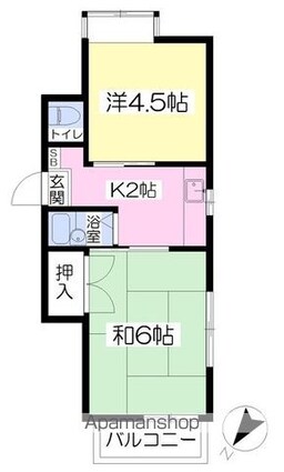 メゾン・ビッグⅠ[2K/24.5m2]の間取図