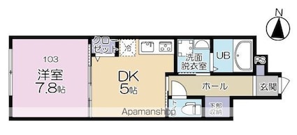 Ｇｒｅｅｎ　Ｔｉｅｓ　石神井台[1DK/31.23m2]の間取図