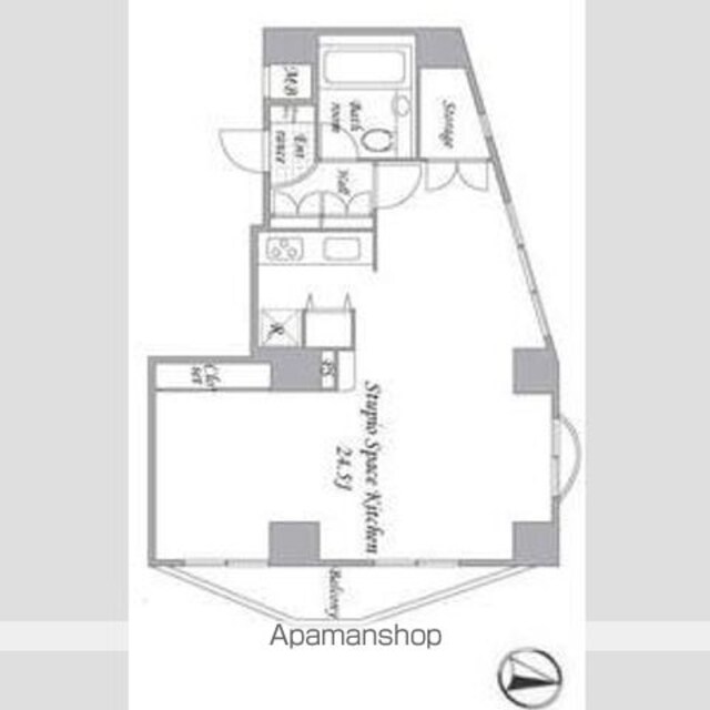 ユニーブル新宿西[1R/54.34m2]の間取図