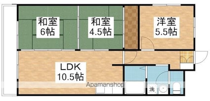 アルベール本町[3LDK/57.75m2]の間取図