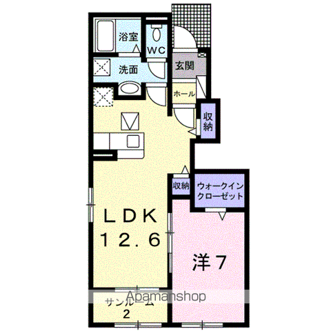 福塩線 湯田村駅 徒歩16分 2階建 築6年の間取り写真