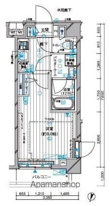 メインステージ板橋志村Ⅱ[1K/25.62m2]の間取図