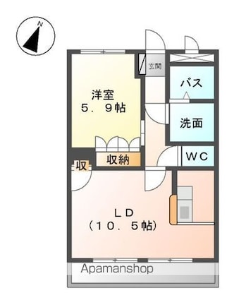 プレサス　ヒルズ[1LDK/45.63m2]の間取図