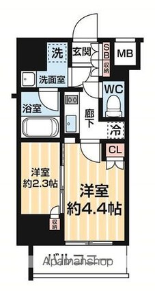 ＡＲＣＯＢＡＬＥＮＯ　ＭＩＮＡＭＩＳＥＮＪＵ[2K/25.53m2]の間取図