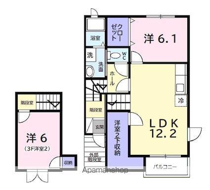 アヴニールⅡ[2LDK/64.32m2]の間取図